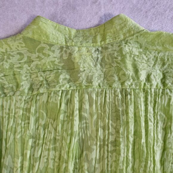 Fenomenon By Chapter One Blouse Women Medium Green Semi Sheer Button Up Casual - Picture 4 of 11